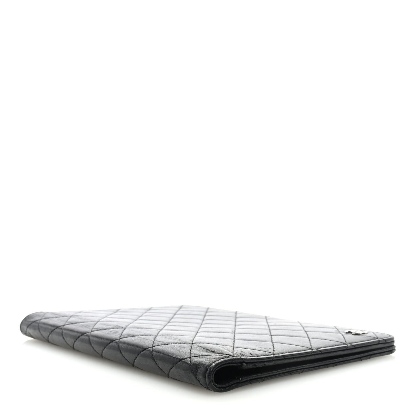 Lambskin Quilted Large Agenda Cover Black