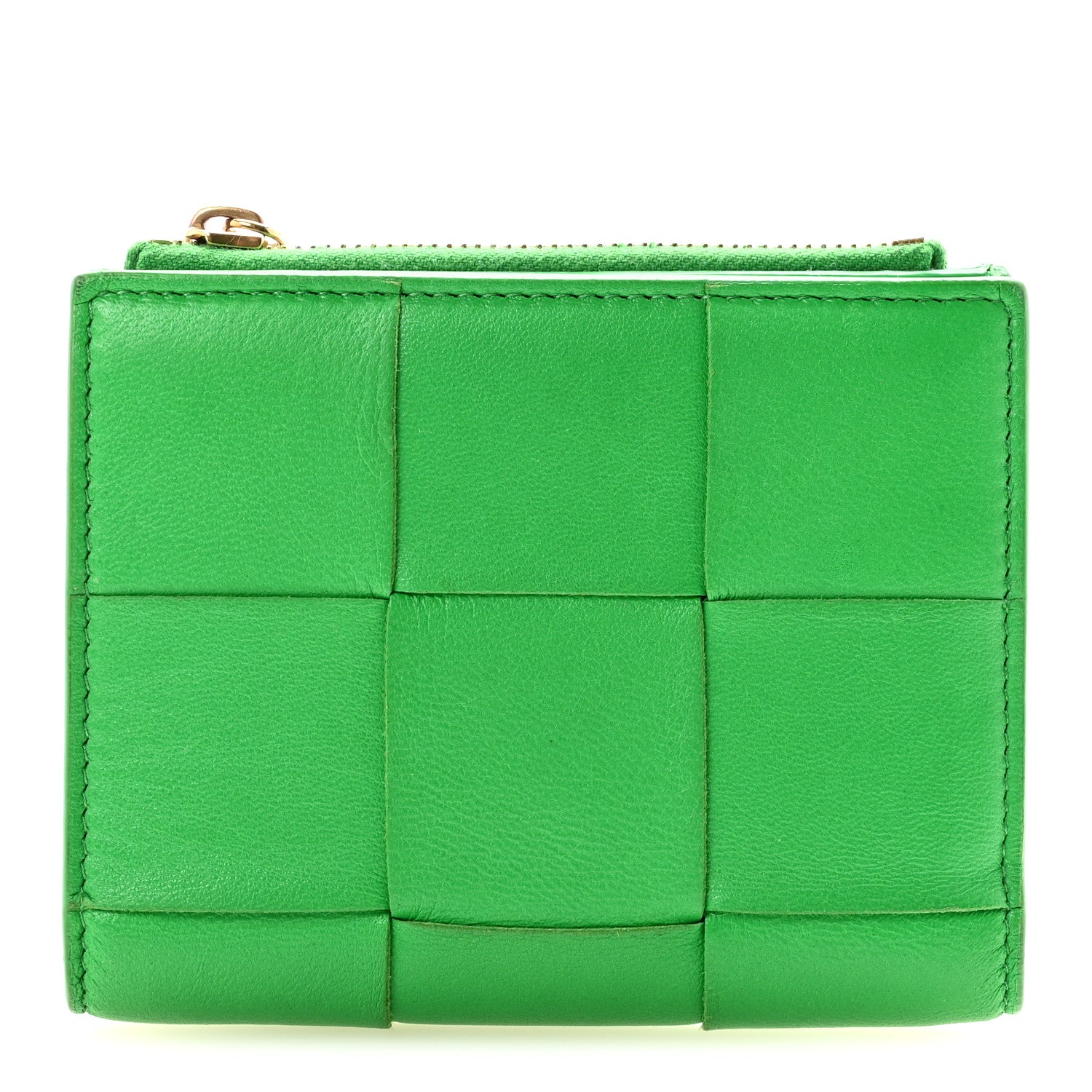 Bottega Veneta Nappa Maxi Intrecciato Bifold Zip Wallet Parakeet 1 of 6