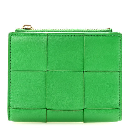 Bottega Veneta Nappa Maxi Intrecciato Bifold Zip Wallet Parakeet 1 of 6