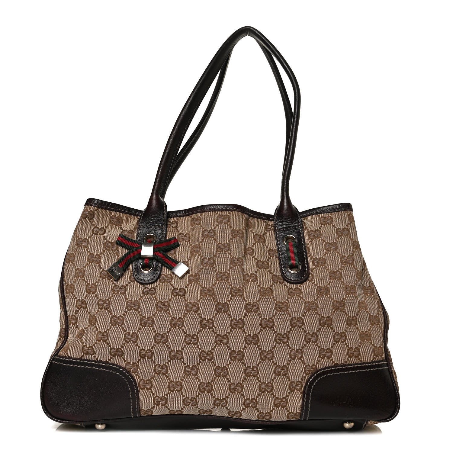 Gucci Monogram Medium Princy Tote Dark Brown 2 of 15