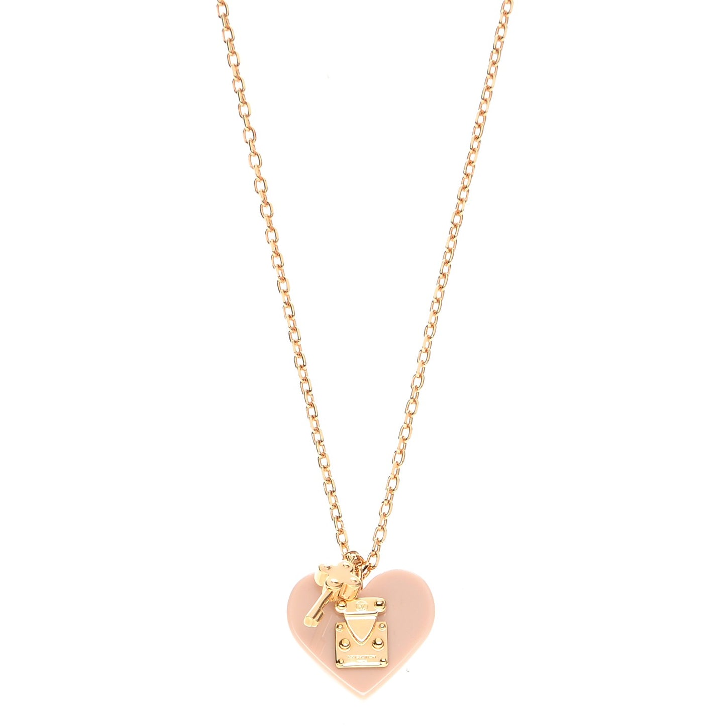 Lock Me Heart Necklace Rose Velours