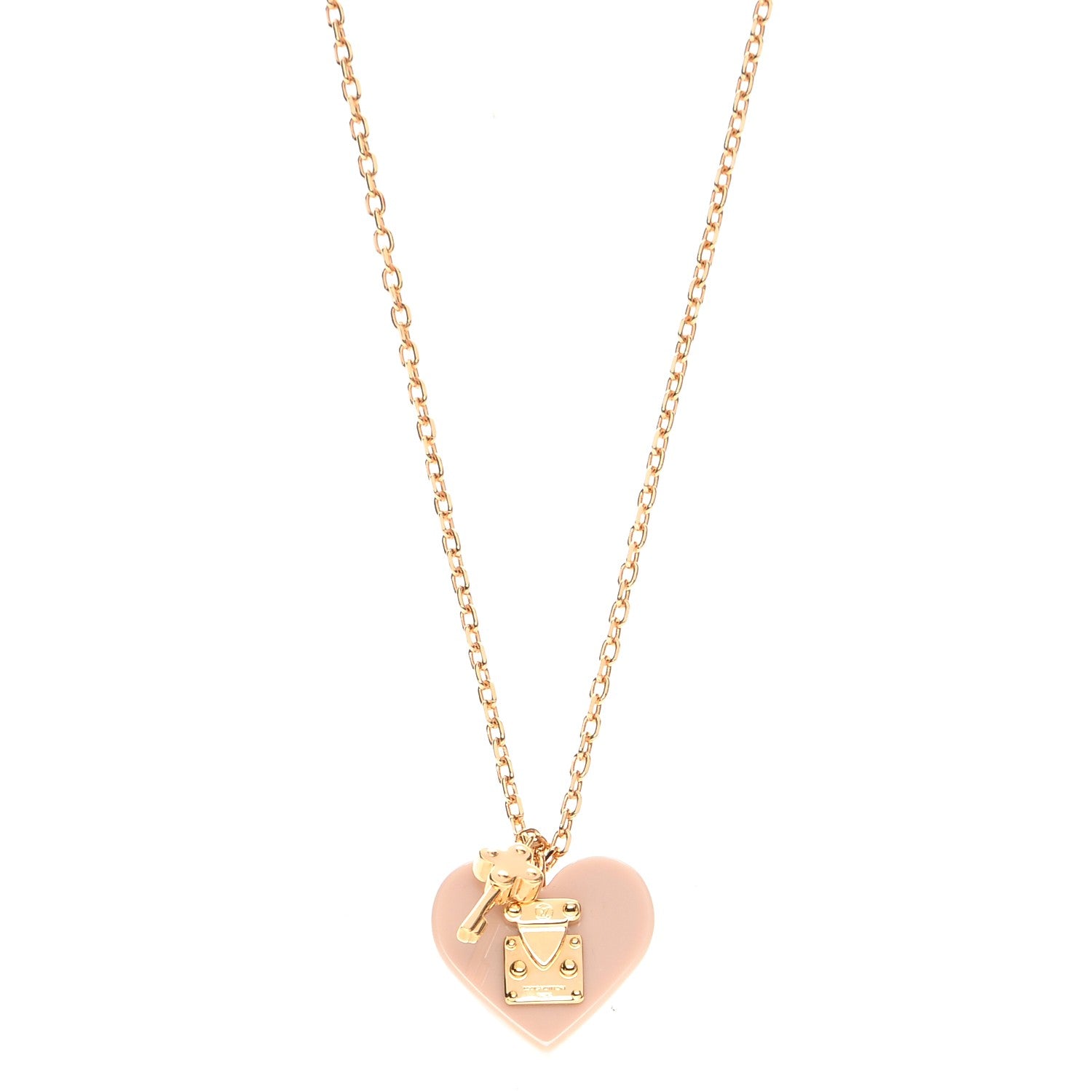 Louis Vuitton Lock Me Heart Necklace Rose Velours 1 of 6
