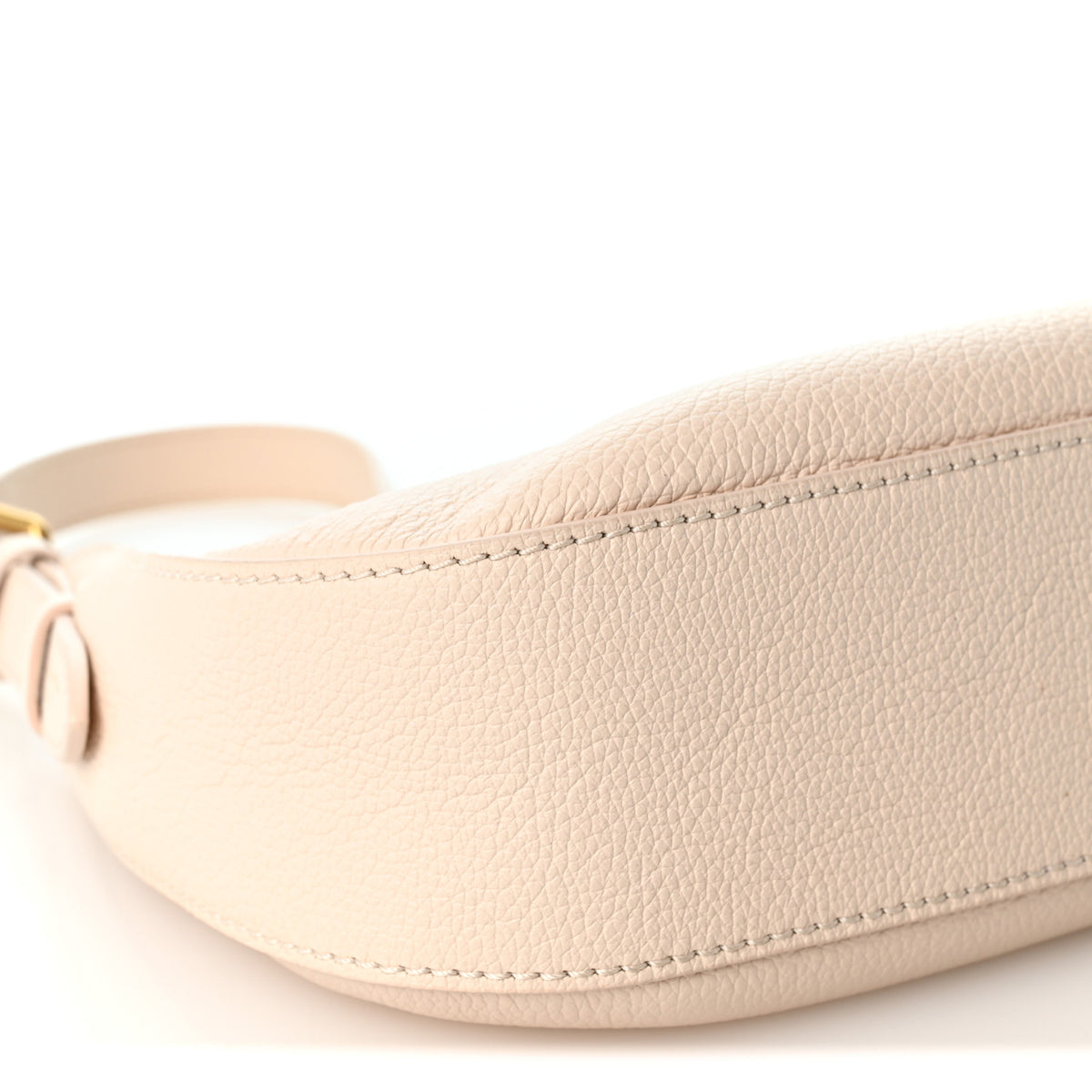 Grained Calfskin Low Key Shoulder Bag Limestone Gray