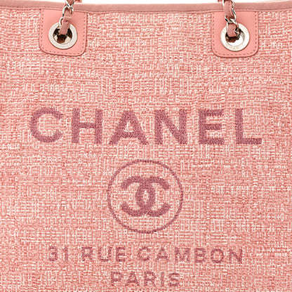 Chanel Straw Lurex Small Deauville Tote Pink 7 of 9