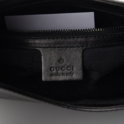 Gucci Calfskin Whipstitch Wooden Handle Small Hobo Black 6 of 11