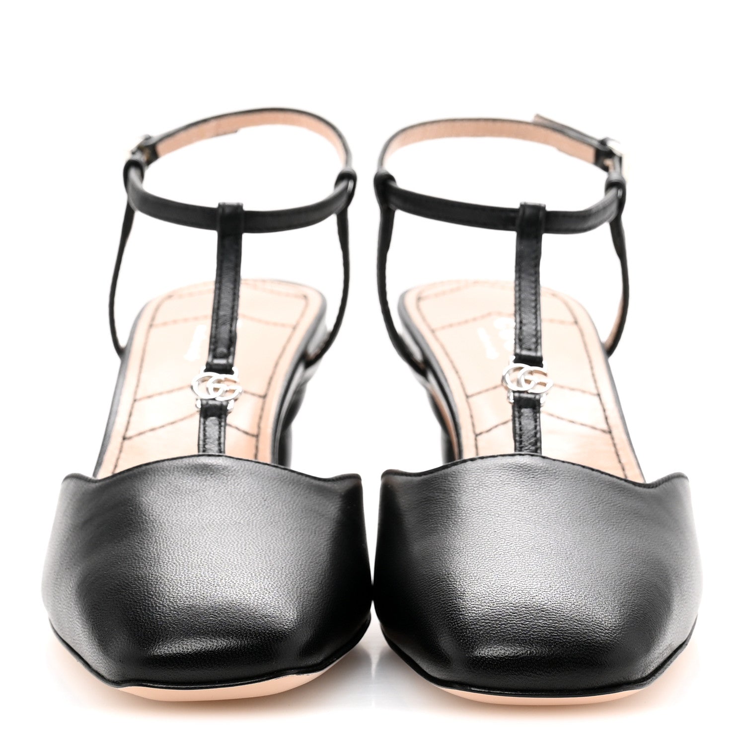 Gucci Nappa Charlotte Petite GG 55mm Slingback Pumps 35.5 Black 3 of 10