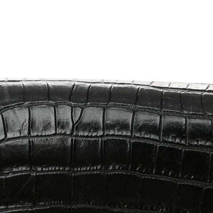 Saint Laurent Calfskin Crocodile Embossed Small Classic Monogram Kate Tassel Satchel Black 16 of 17