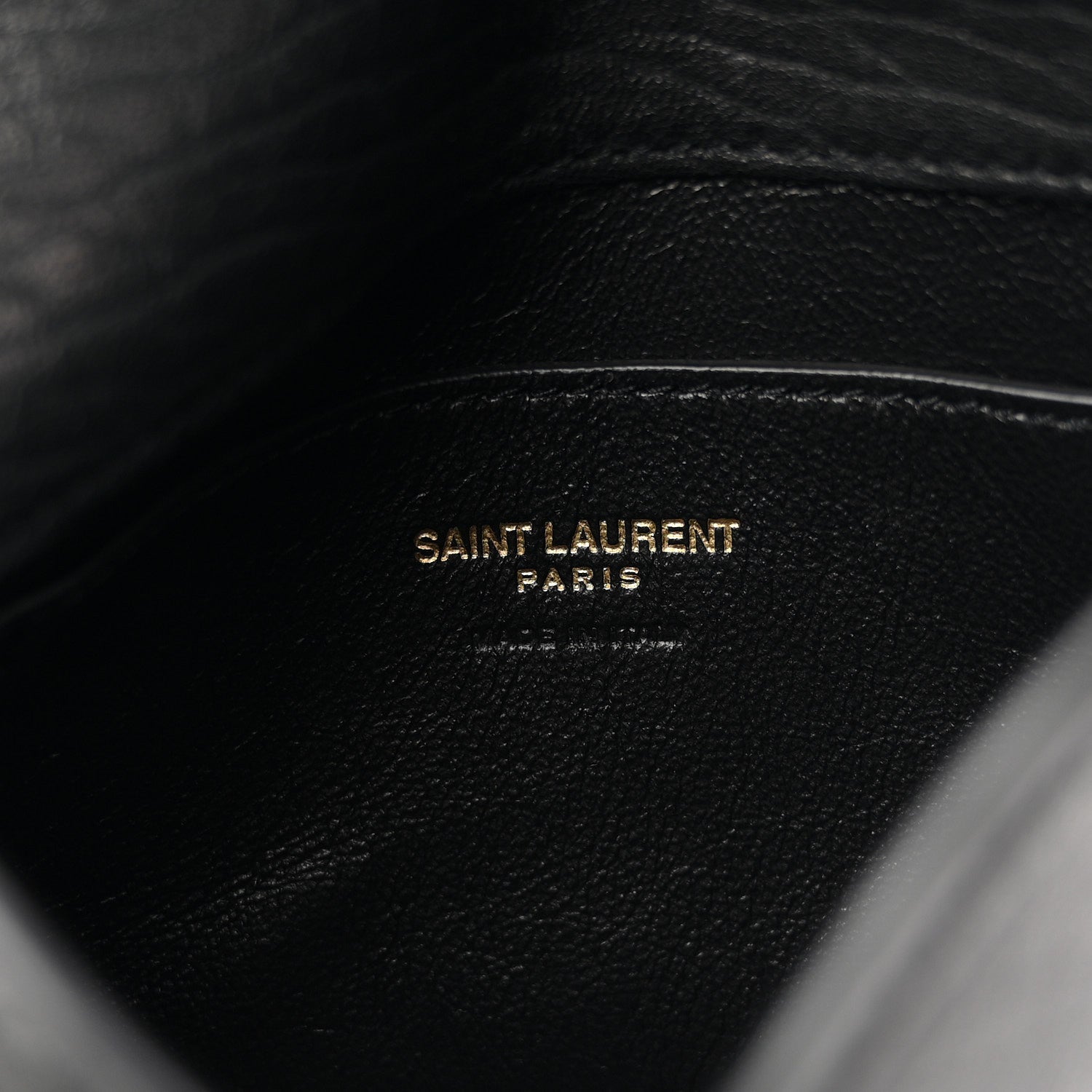 Saint Laurent Supple Lambskin Small Cassandre Chain Pouch Black 6 of 10