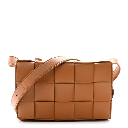 Bottega Veneta Lambskin Maxi Intrecciato Cassette Crossbody Bag Caramel 1 of 9