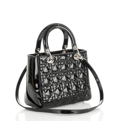 Christian Dior Patent Cannage Medium Lady Dior Black 4 of 8