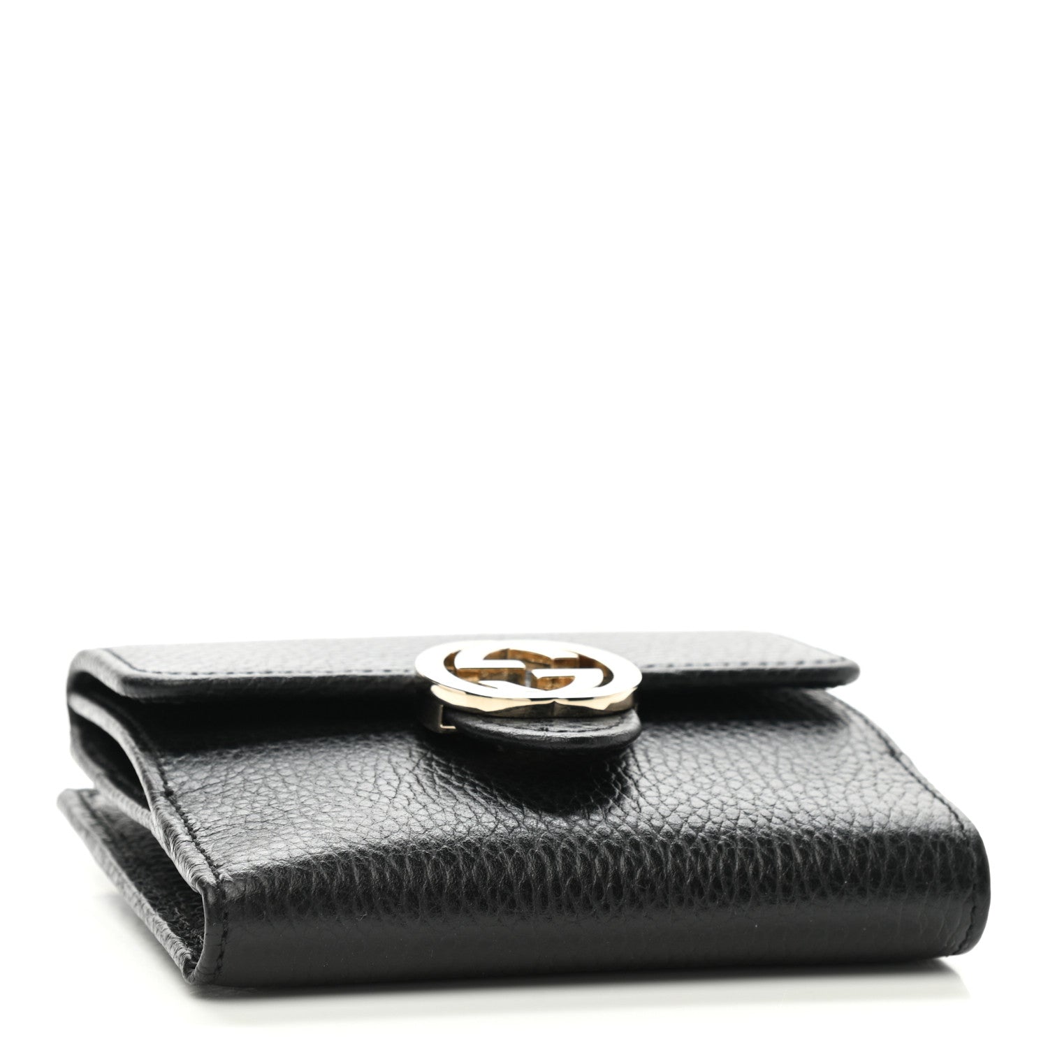 Gucci Dollar Calfskin Interlocking G French Wallet Black 4 of 8