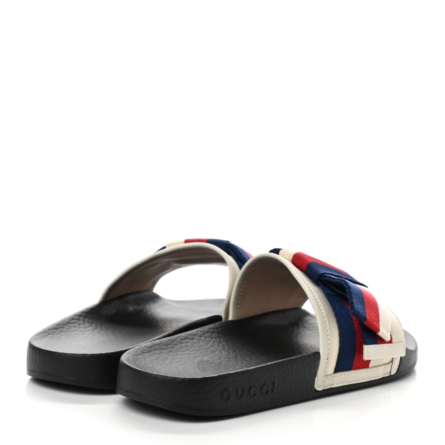 Gucci Satin Web Sylvie Bow Slide Sandals 35 White 4 of 7
