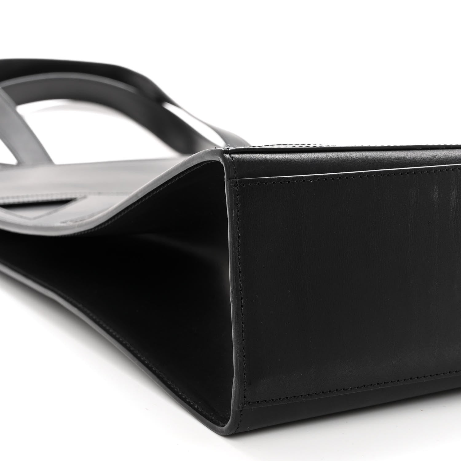 Off-White Calfskin Striped Diag Tote Black 8 of 9