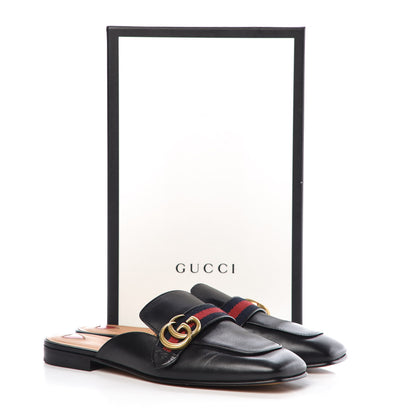 Gucci Calfskin Web Womens Peyton GG Slippers 40 Black 16 of 16