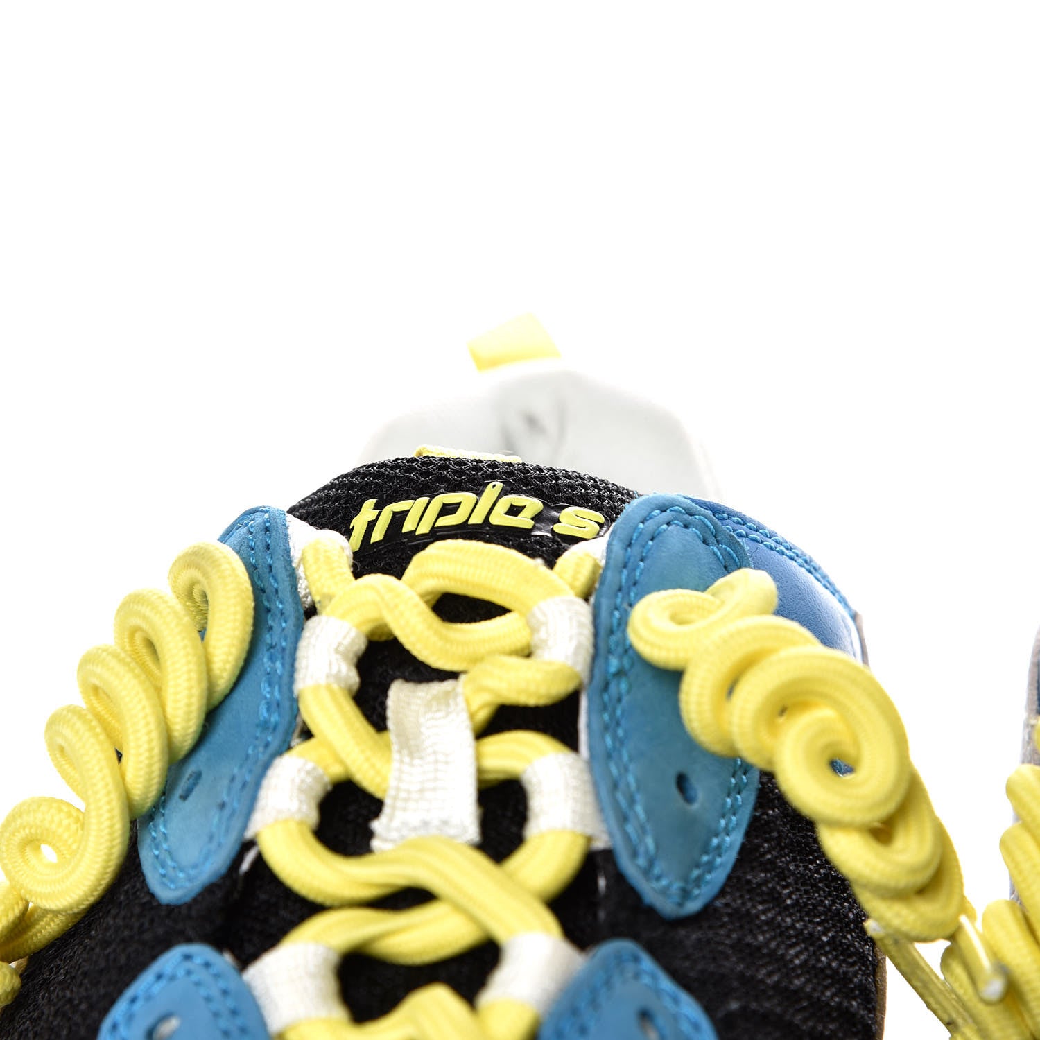 Balenciaga Fabric Mesh Nappa Mens Triple S Sneakers 44 Bleu White Vert Jaune 6 of 8
