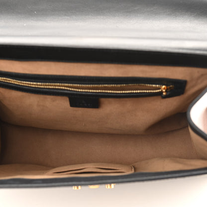 Gucci GG Supreme Monogram Calfskin Medium Padlock Top Handle Bag Beige Black Cuir 5 of 11