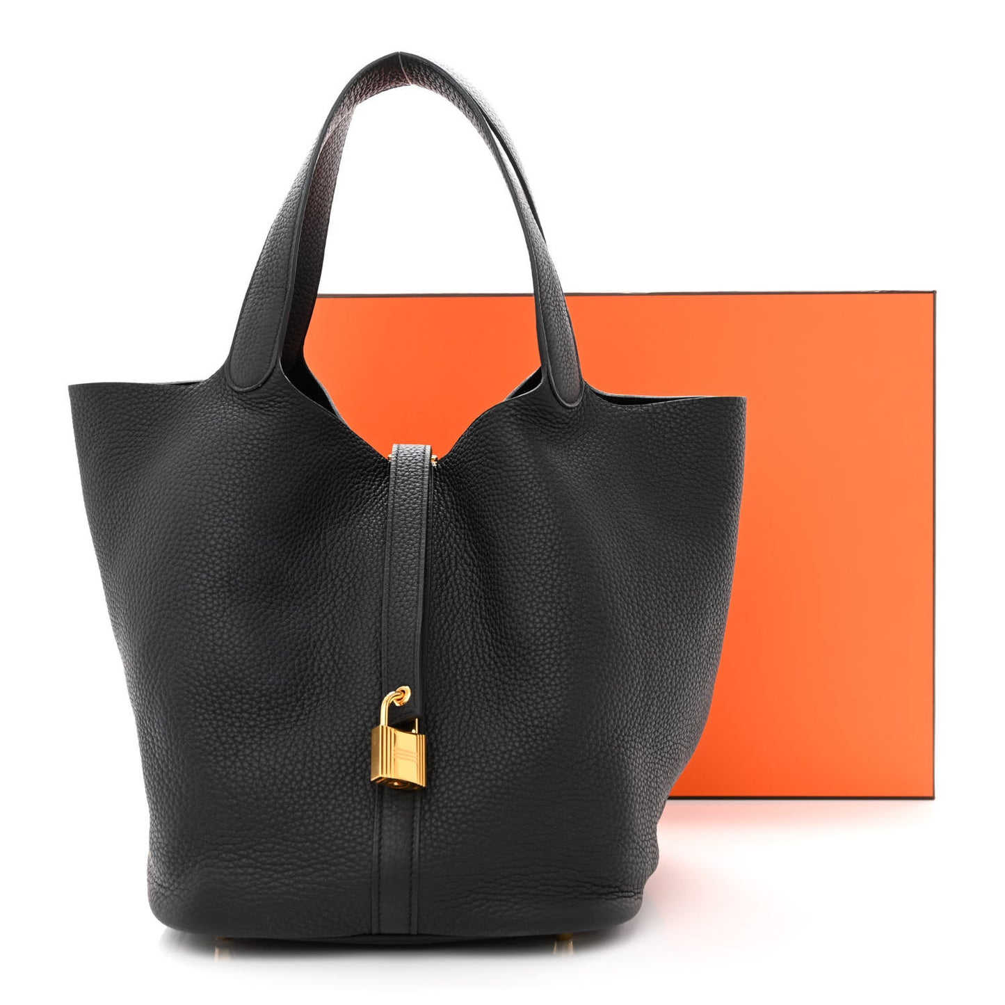 Taurillon Clemence Picotin Lock 26 GM Black
