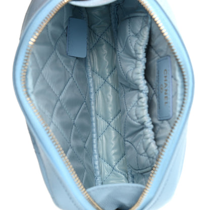 Chanel Caviar Quilted Small Curvy Pouch Cosmetic Case Light Blue 5 of 8