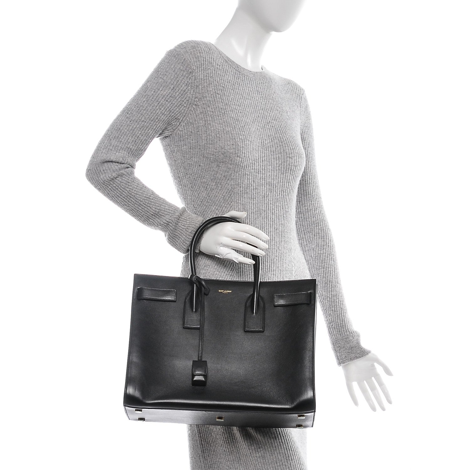 Saint Laurent Calfskin Large Sac De Jour Carryall Black 2 of 6