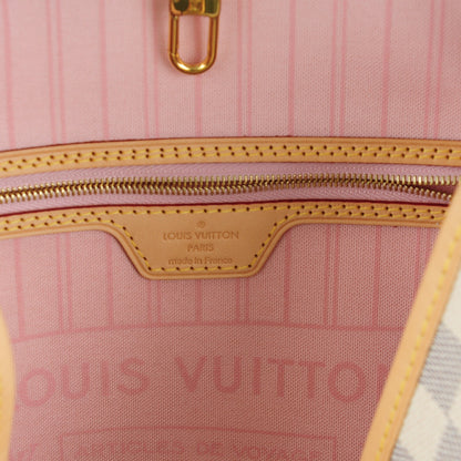 Louis Vuitton Damier Azur Neverfull MM Rose Ballerine 6 of 7
