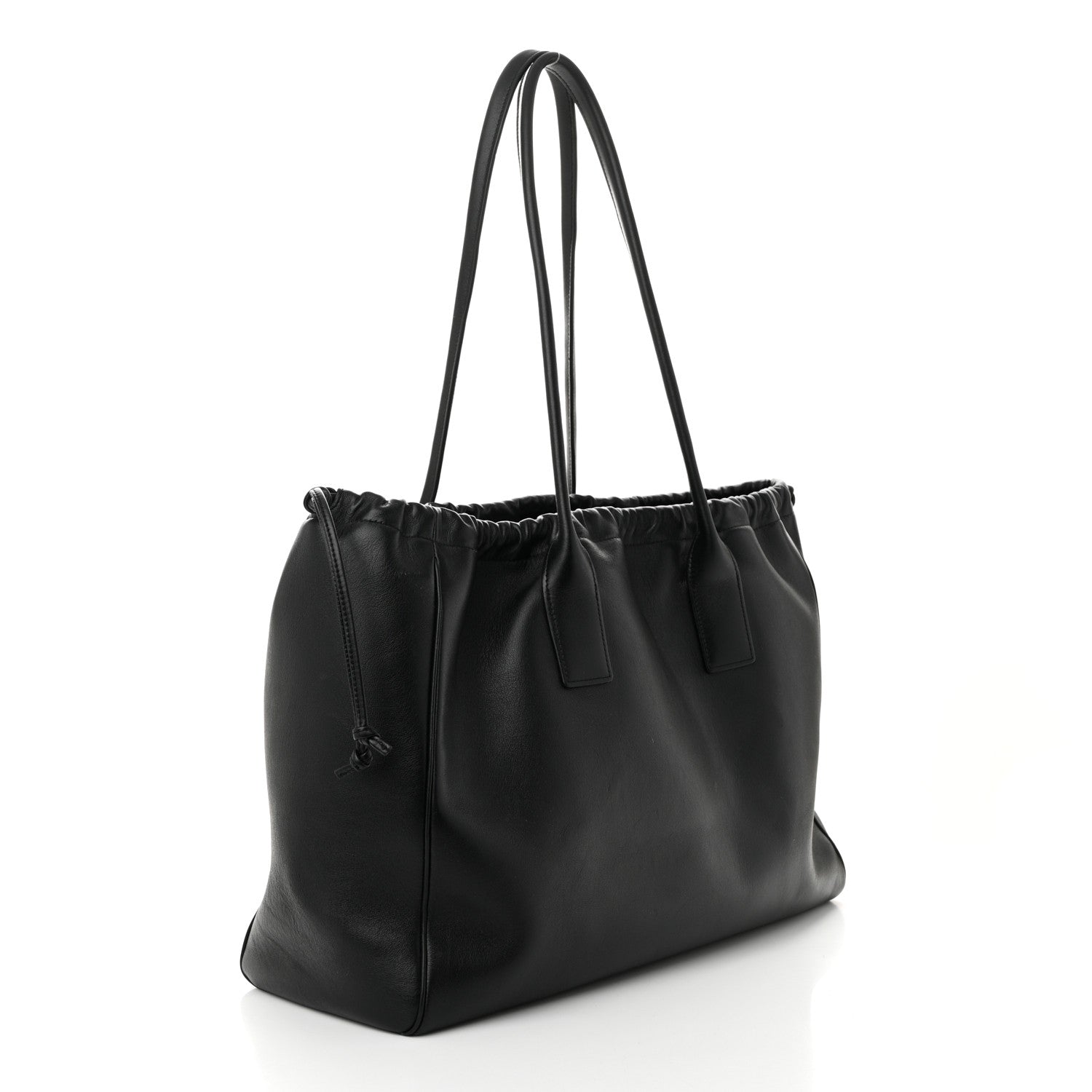 Celine Smooth Calfskin Cuir Triomphe Cabas Drawstring Black 3 of 10