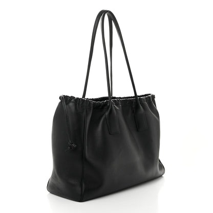 Celine Smooth Calfskin Cuir Triomphe Cabas Drawstring Black 3 of 10
