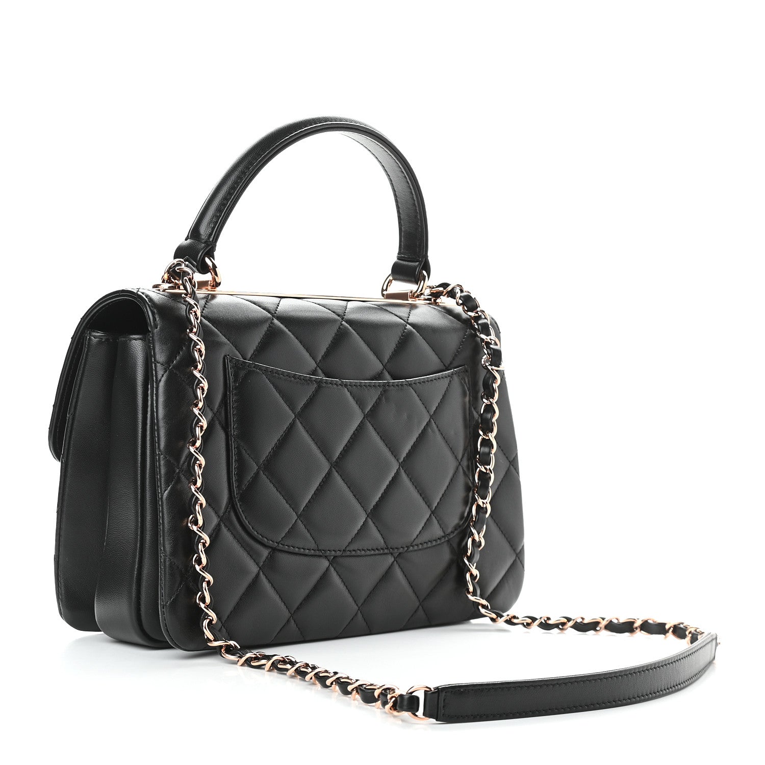 Chanel Lambskin Quilted Small Trendy CC Dual Handle Flap Bag Black 2 of 8
