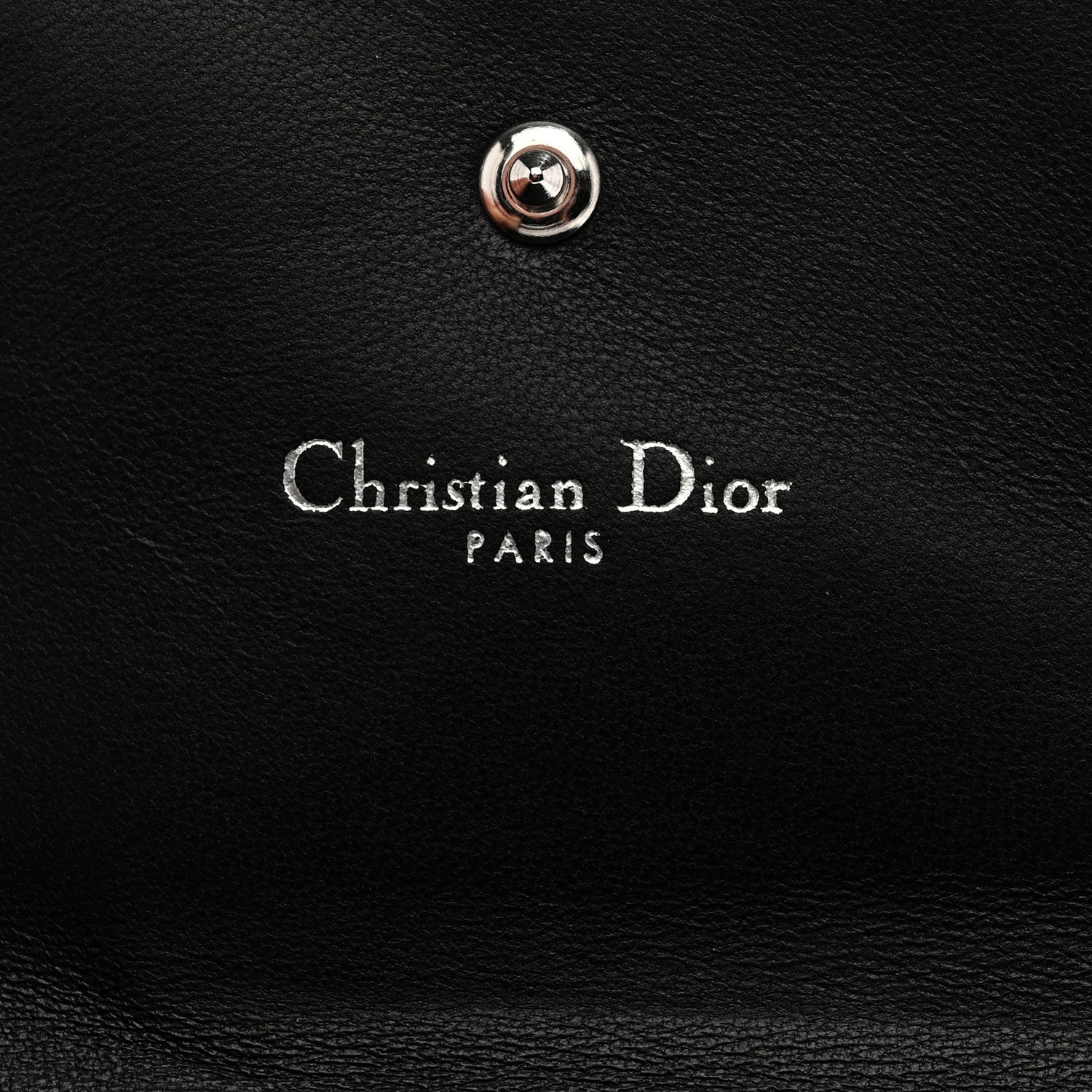 Christian Dior Grained Calfskin Cannage Diorama Elancee Wallet Black 6 of 8