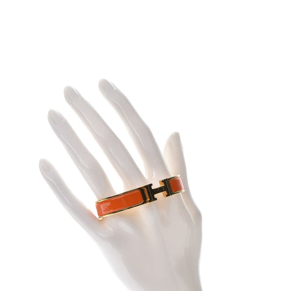 Hermes Enamel Narrow Clic Clac H Bracelet GM Orange 2 of 5