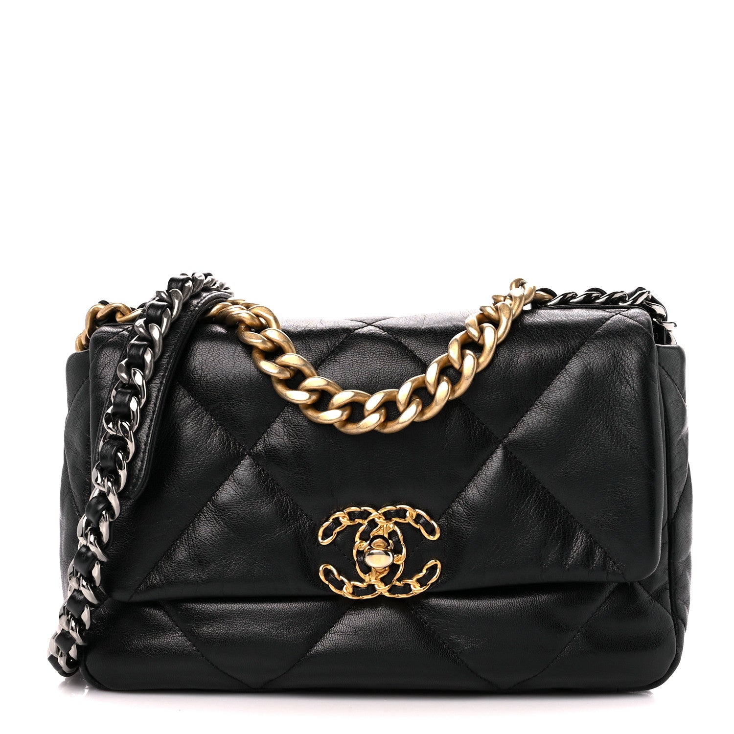 Chanel Goatskin Quilted Medium Chanel 19 Flap Black 1 of 11