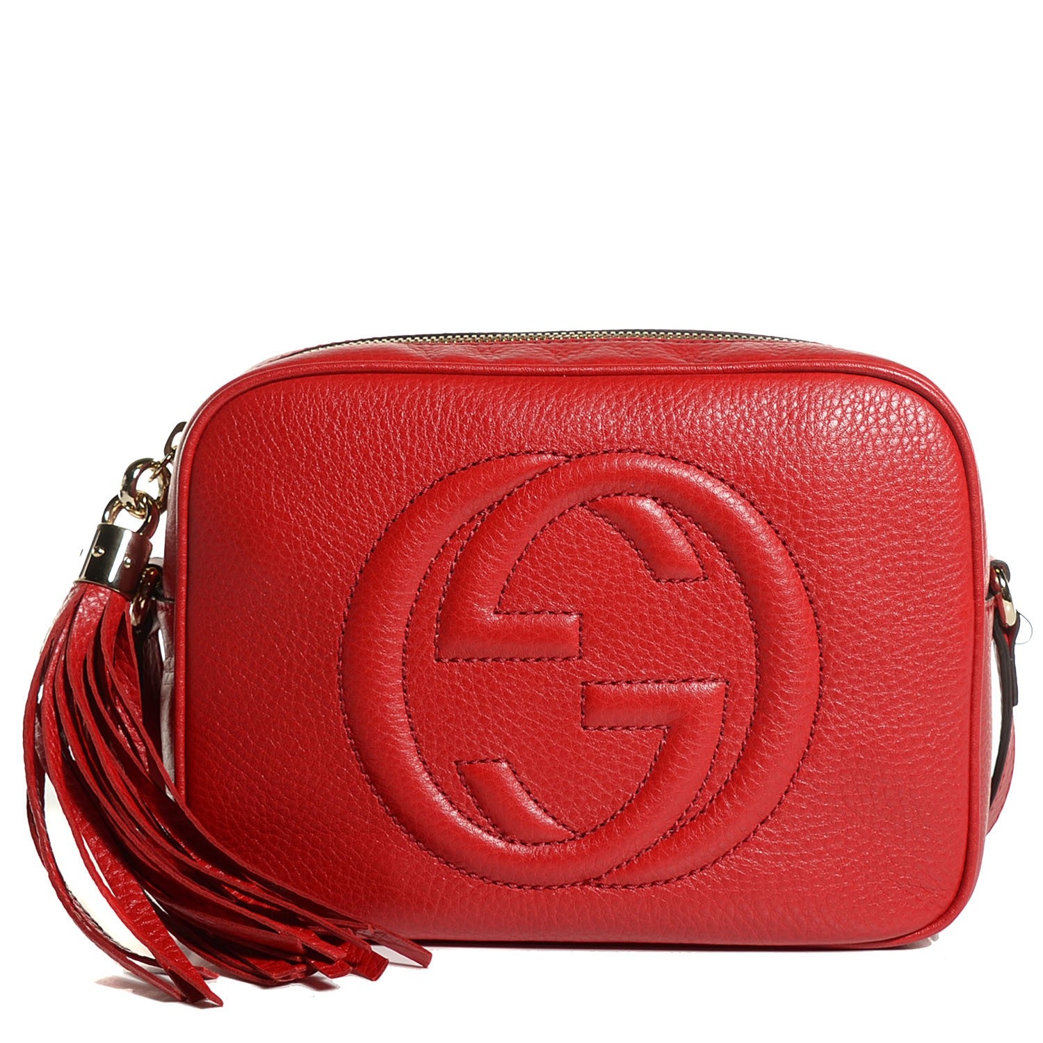 Gucci Pebbled Calfskin Small Soho Disco Bag Tabasco Red 1 of 7