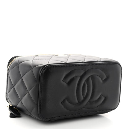 Chanel Lambskin Quilted Small Top Handle Vanity Case With Chain Black 4 of 11