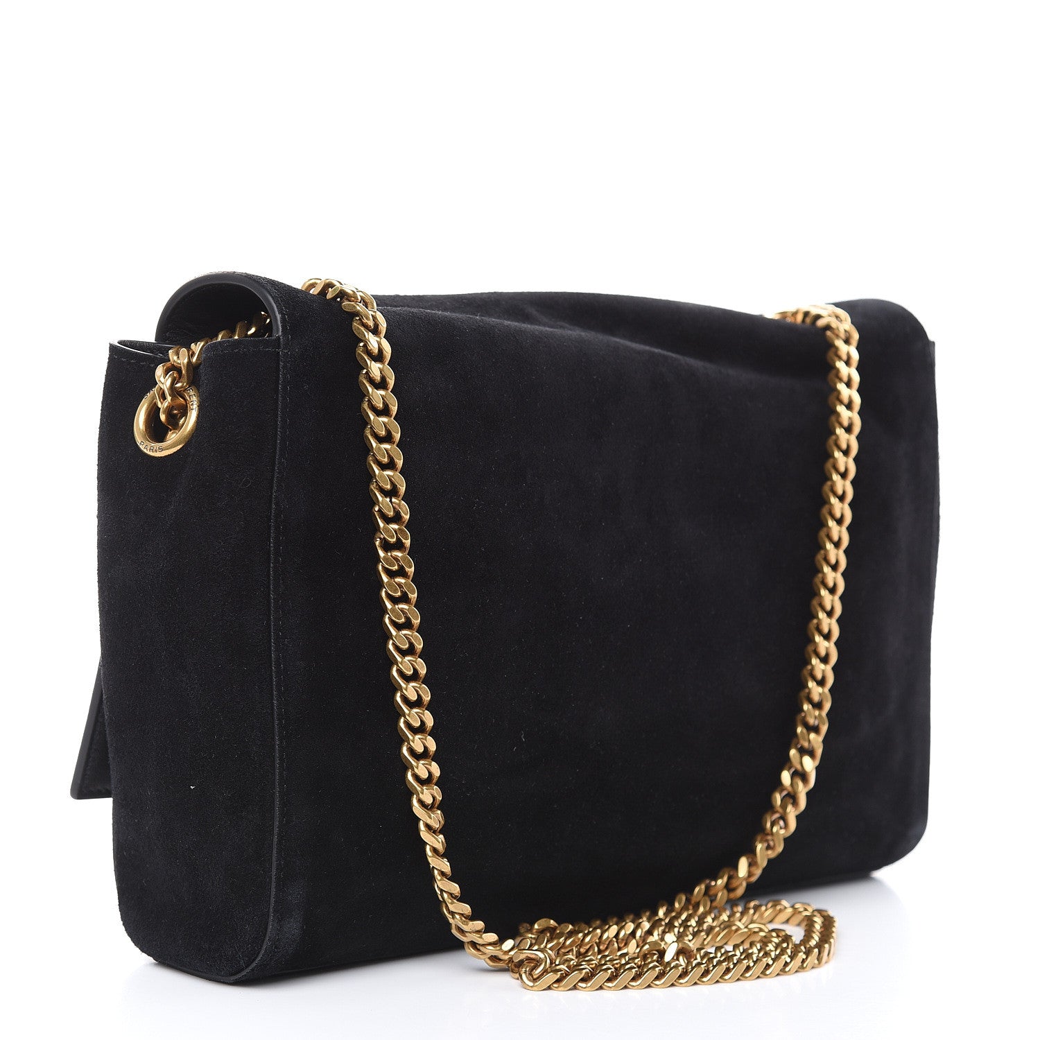 Saint Laurent Smooth Calfskin Suede Medium Reversible Monogram Kate Satchel Black 3 of 8