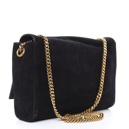 Saint Laurent Smooth Calfskin Suede Medium Reversible Monogram Kate Satchel Black 3 of 8
