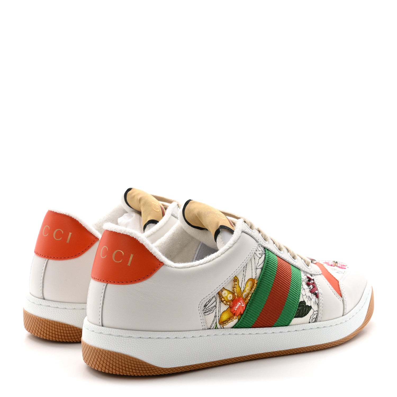 Gucci Sepang Flora Faded Canvas Web Womens Screener Sneakers 36.5 White 5 of 9