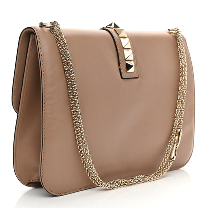 Valentino Garavani Vitello Large Glam Lock Rockstud Flap Poudre 3 of 8
