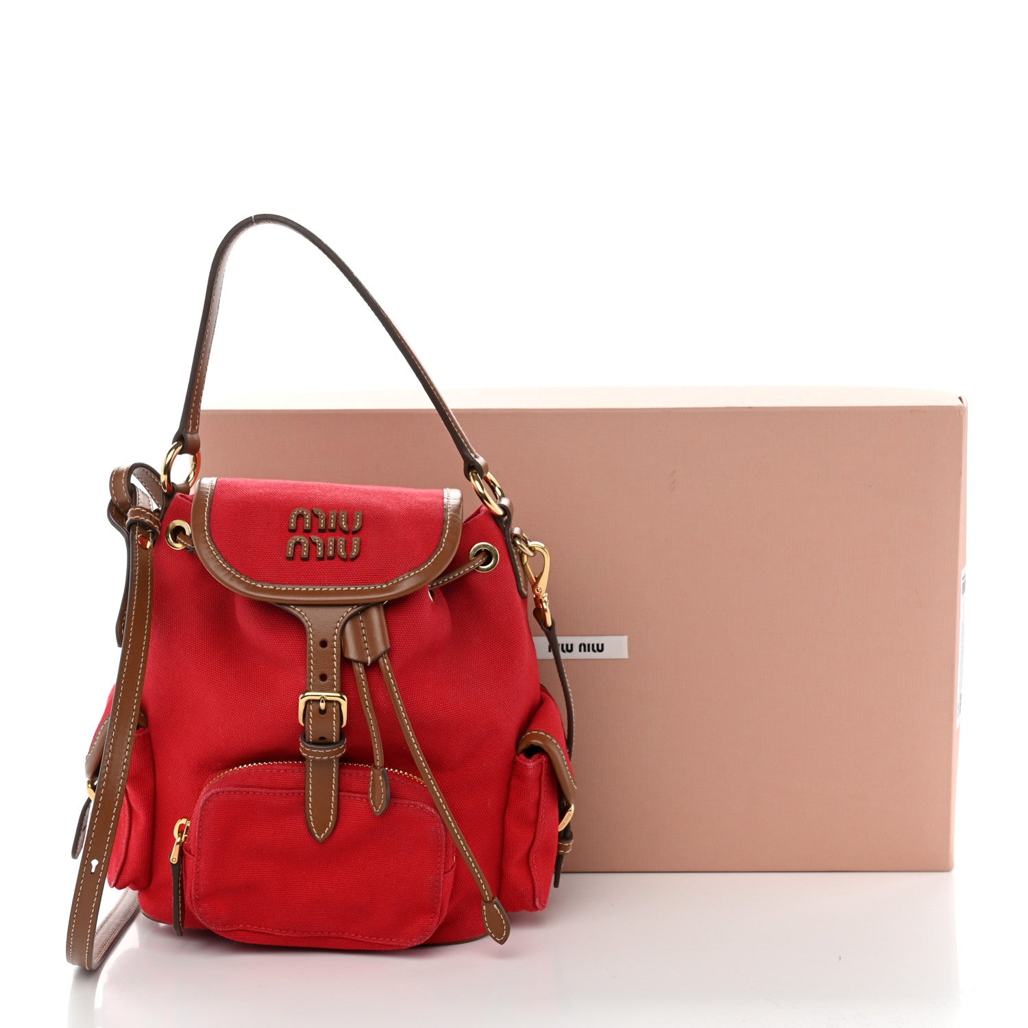 Miu Miu Canapa Soft Calfskin Mini Backpack Rosso Brandy 12 of 12