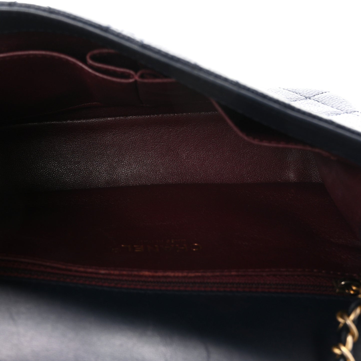 Caviar Quilted Small CC Filigree Flap Navy Black