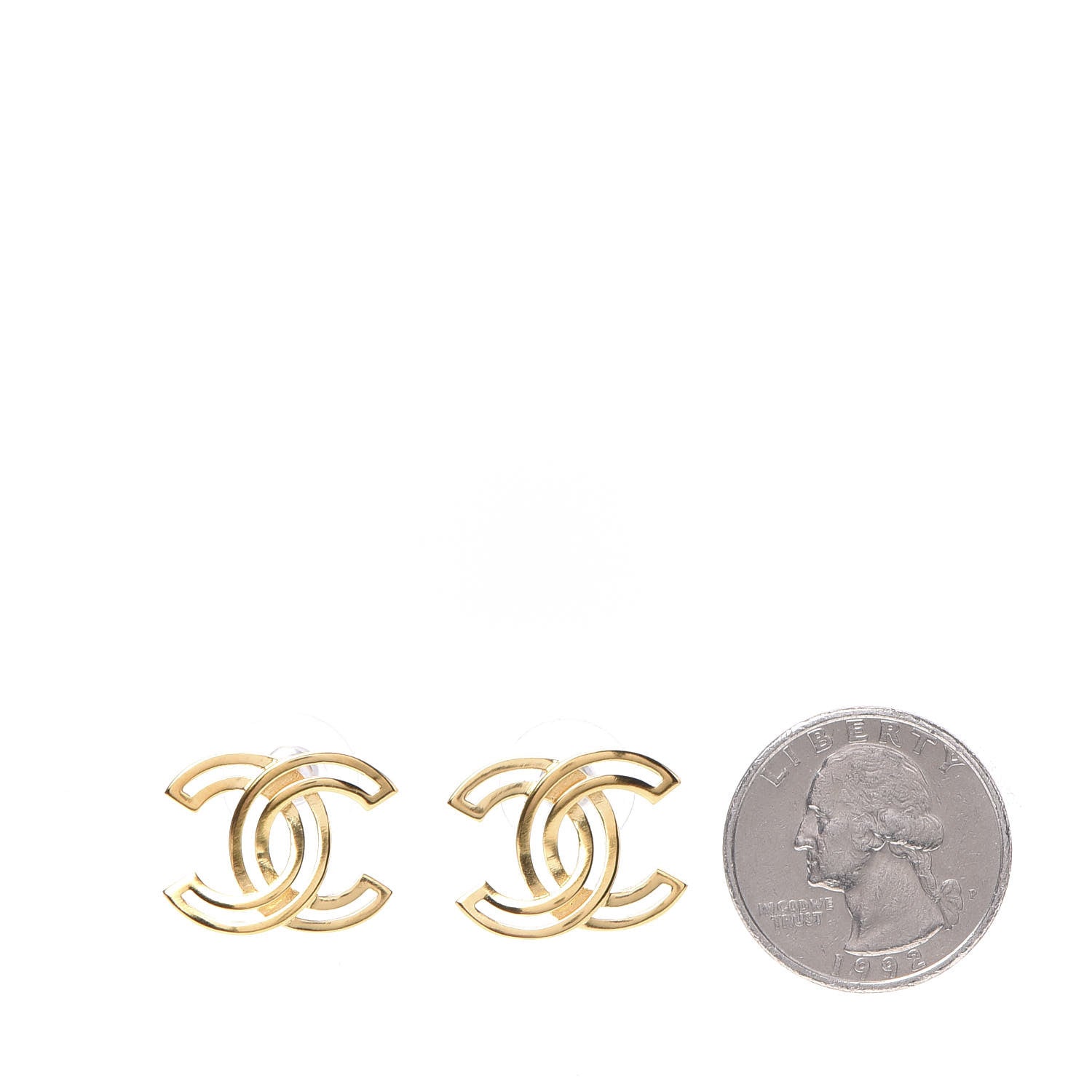 Chanel Metal Obazine CC Earrings Gold 2 of 5