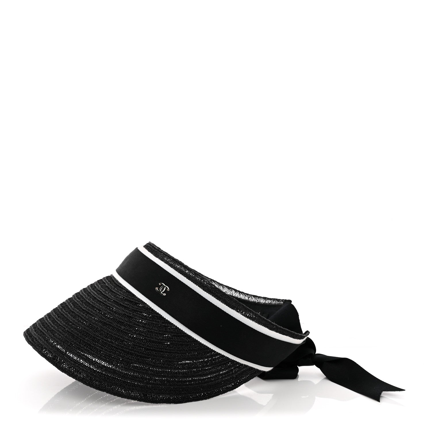 Chanel Abaca Cotton Ribbon Visor S Black 9 of 14