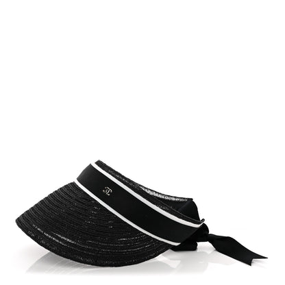 Chanel Abaca Cotton Ribbon Visor S Black 9 of 14