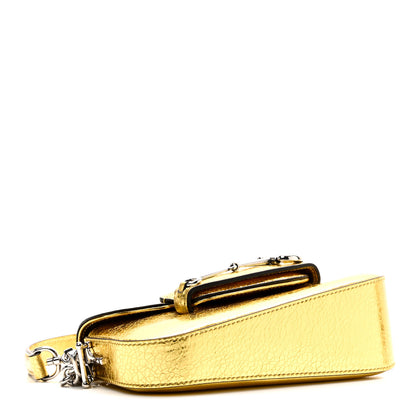 Gucci Metallic Demetra Mini Horsebit 1955 Asymmetric Shoulder Bag Gold 4 of 10