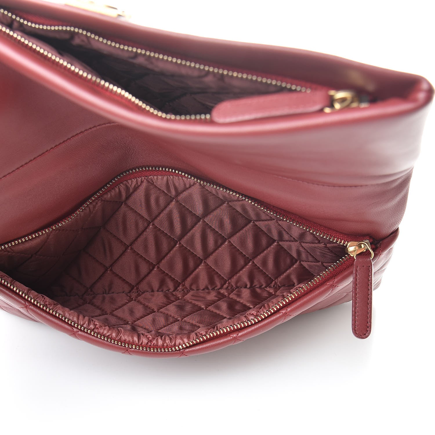 Chanel Lambskin Quilted Beauty CC Boy Clutch Red 6 of 12