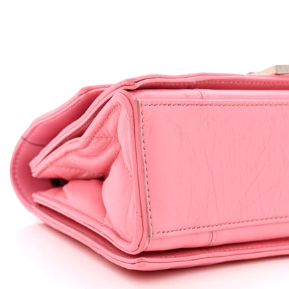 Balenciaga Crushed Calfskin Quilted Small Crush Chain Bag Sweet Pink 9 of 10