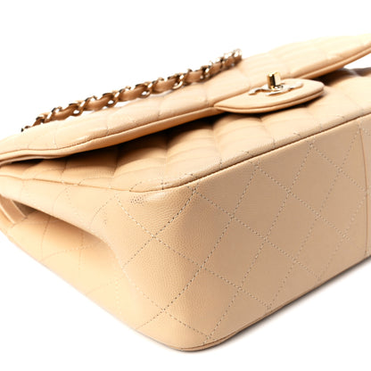 Chanel Caviar Quilted Jumbo Double Flap Beige 13 of 13