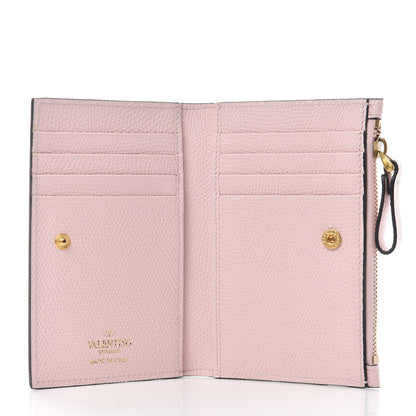 Valentino Garavani Grainy Calfskin VLogo Coin Case Card Holder Rose Quartz 5 of 6