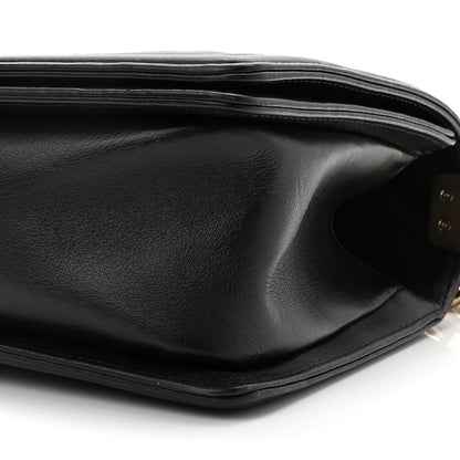 Chanel Lambskin Cotton Woven Medium Boy Flap Black 10 of 10