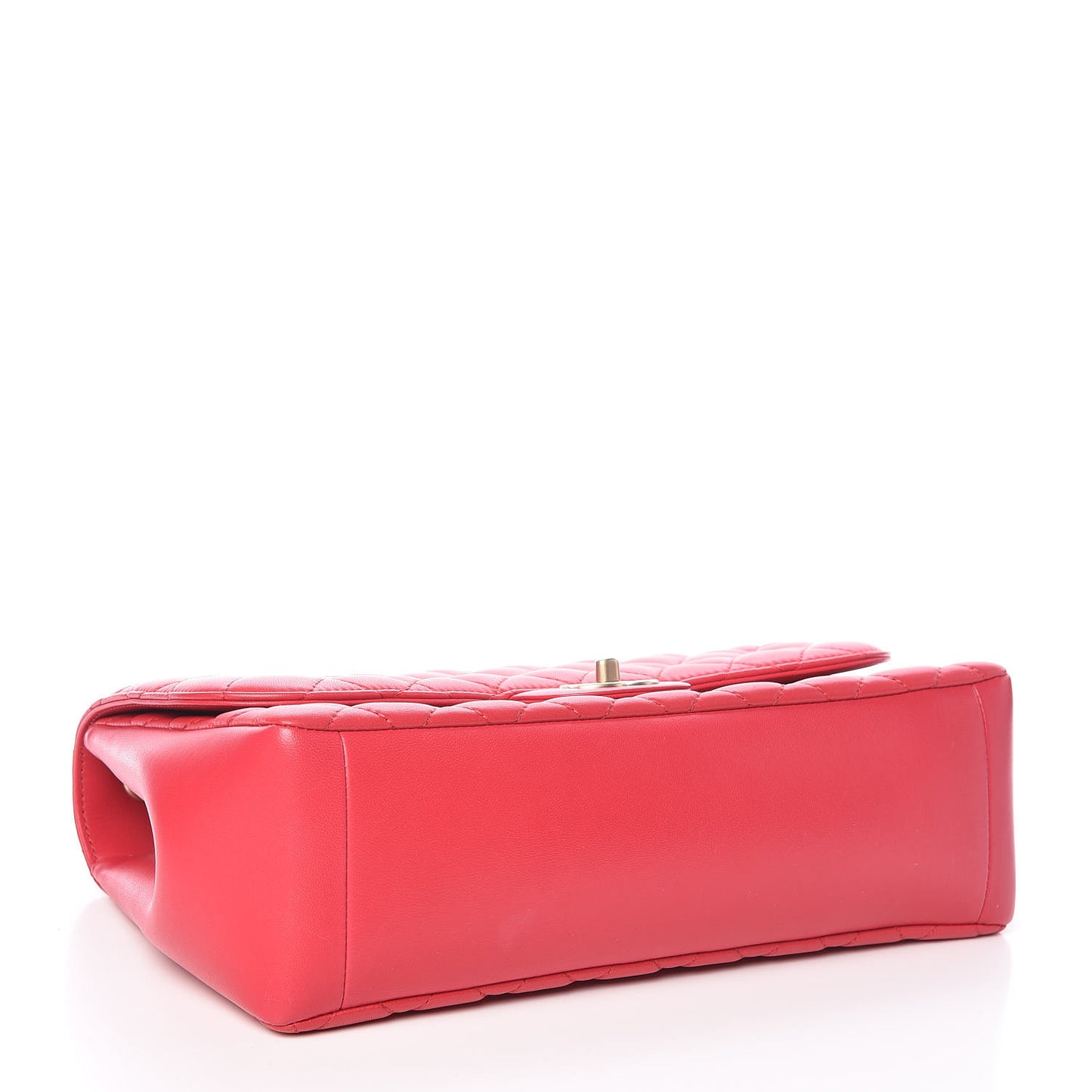 Lambskin Quilted Jumbo Mademoiselle Chic Flap Red
