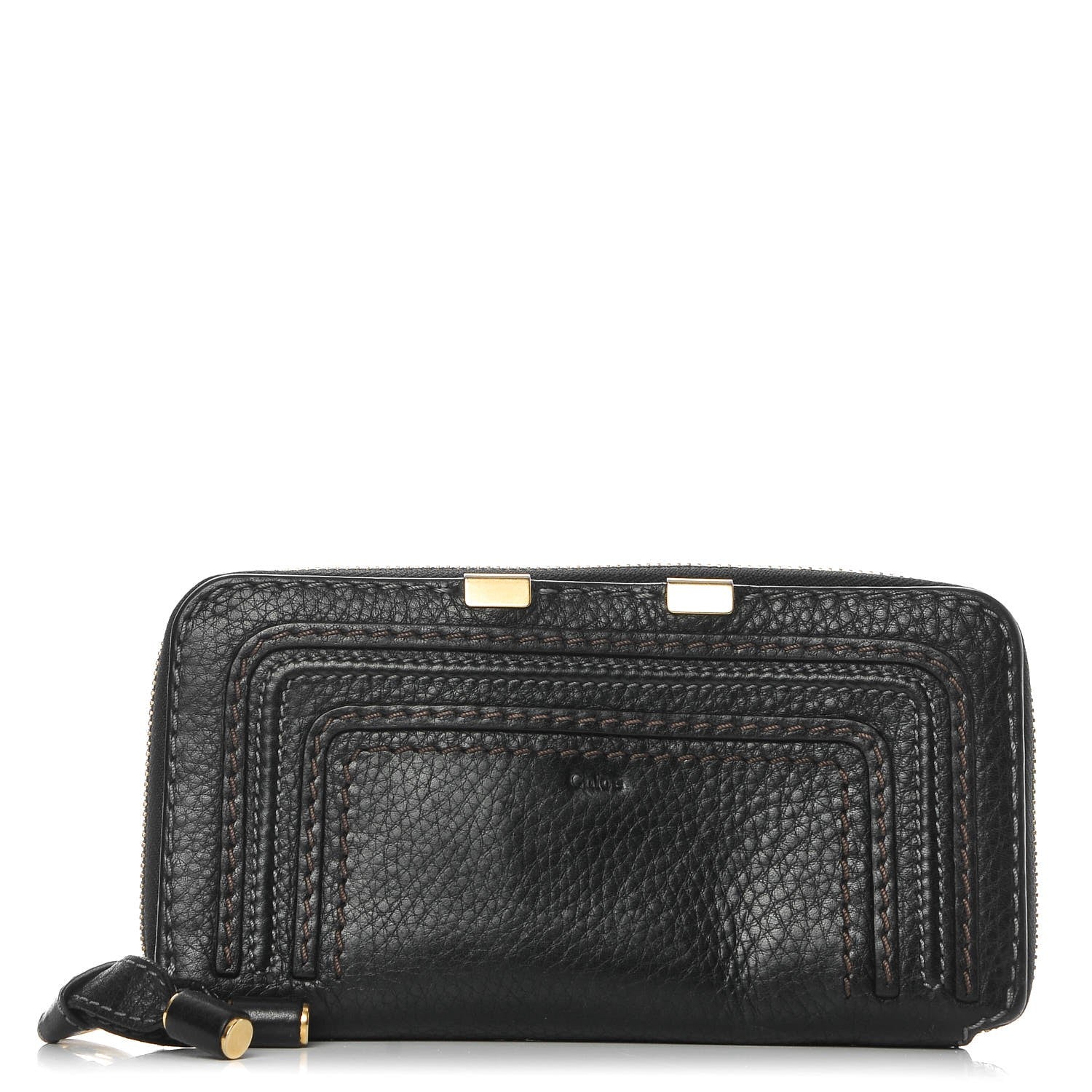 Chloe Grained Calfskin Marcie Long Zip Around Wallet Black 1 of 11