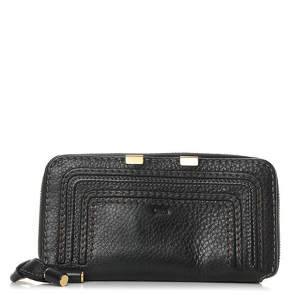 Chloe Grained Calfskin Marcie Long Zip Around Wallet Black 1 of 11